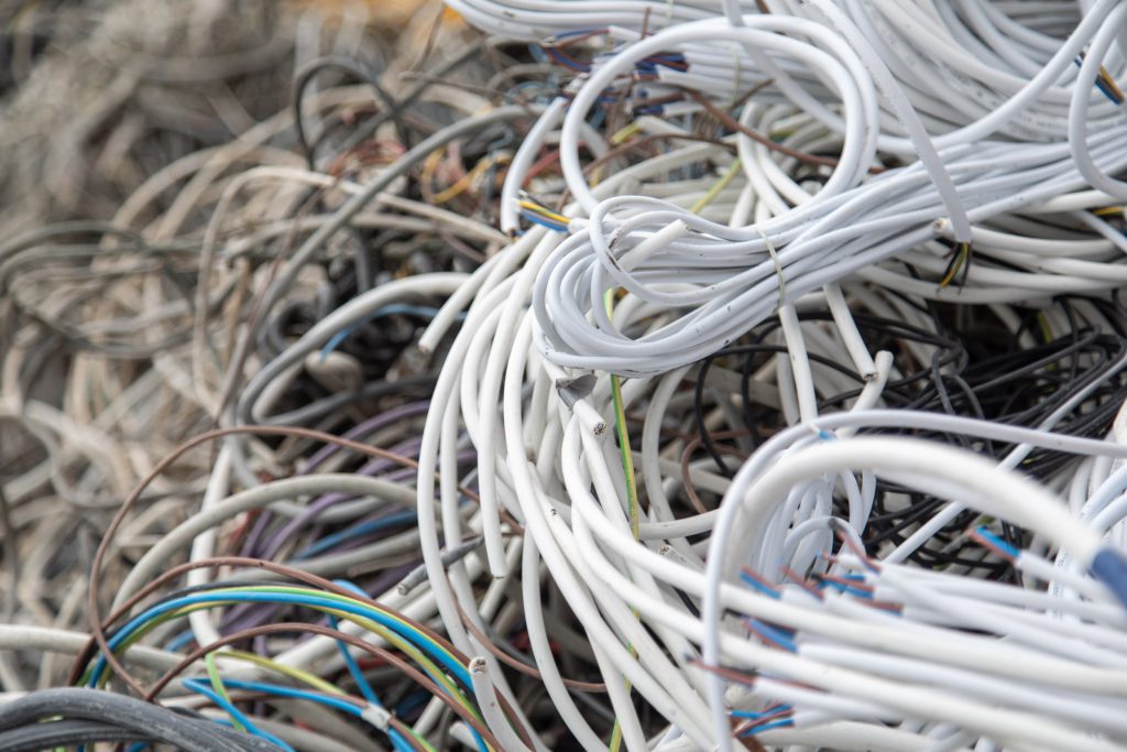Pile of scrap cable.